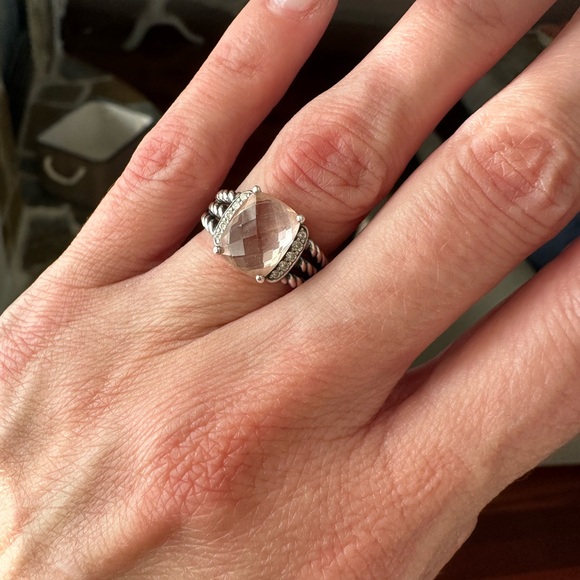 David Yurman Petite Wheaton Morganite ring 10mm - Picture 6 of 7